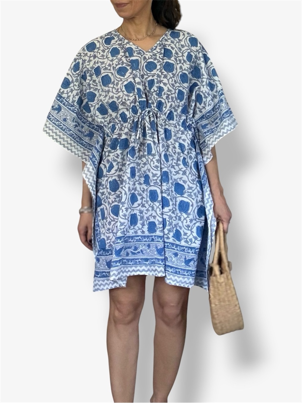 Sevya Handmade Cotton Block Print Beach Coverup